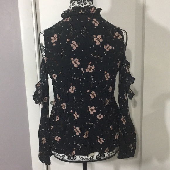 Long-Sleeve Ruffle Cold-Shoulder Top - Picture 2 of 5